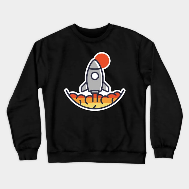 Rocket Crewneck Sweatshirt by mikehilldesign